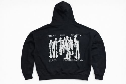 black printed croped oversized  hoddie